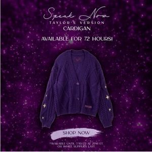 Taylor Swift Speak Now Cardigan MD/LG New In Bag